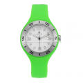 Stainless steel green silicone watches for women